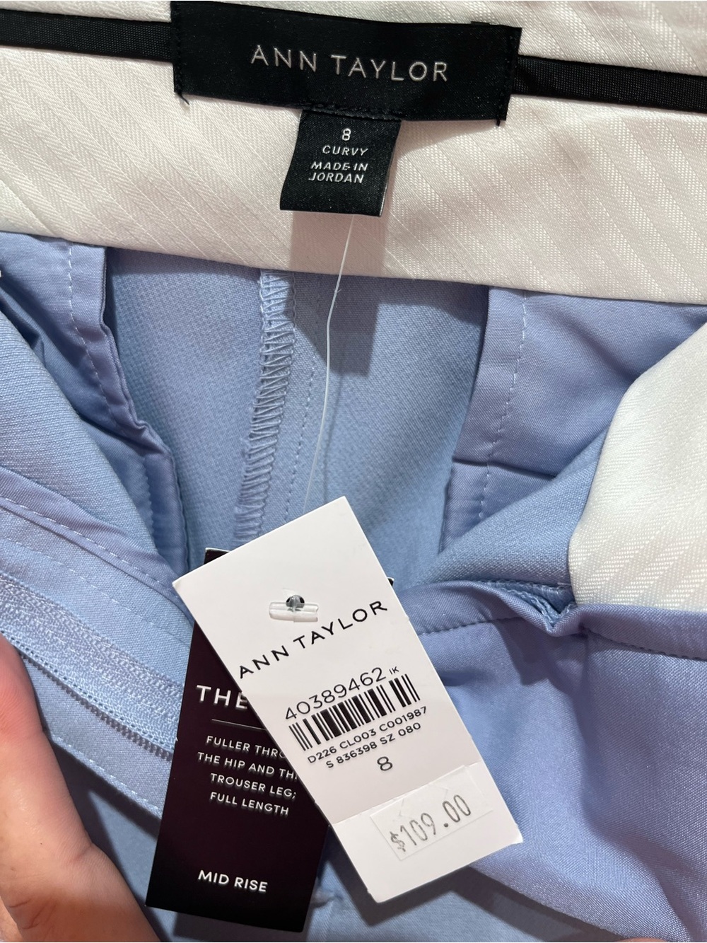 NWT Ann Taylor The Jayne Trouser in Blue Hydrangea Size 8 Curvy - Picture 12 of 12